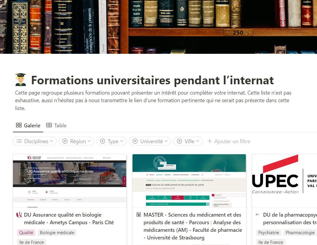 Formations universitaires